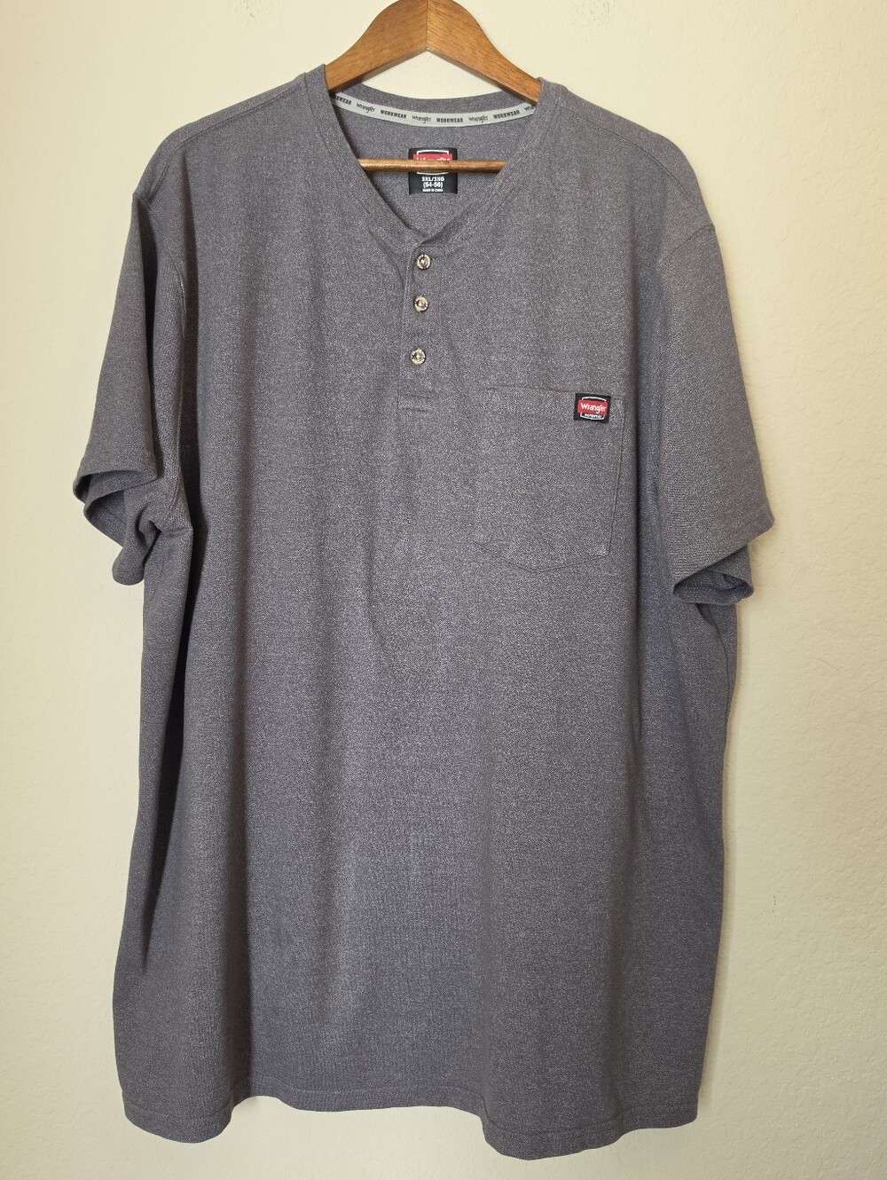 Wrangler Workwear Polo Mens 3XL Grey Casual Outdoor Gorpcore Utility Shirt